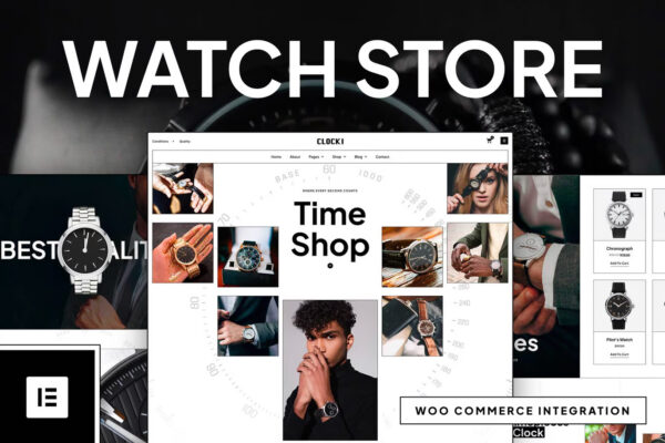 Clocki - Kit de Templates Elementor Pro da Watch Store