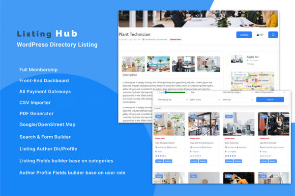 ListingHub - Listagem do diretório de negócios do WordPress 1.2.6