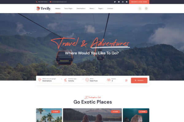 Tevily - Tema WordPress de reserva de viagens e passeios 1.2.8
