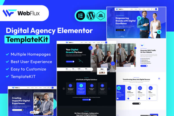 WebFlux - Kit de Templates Elementor para Agência Digital
